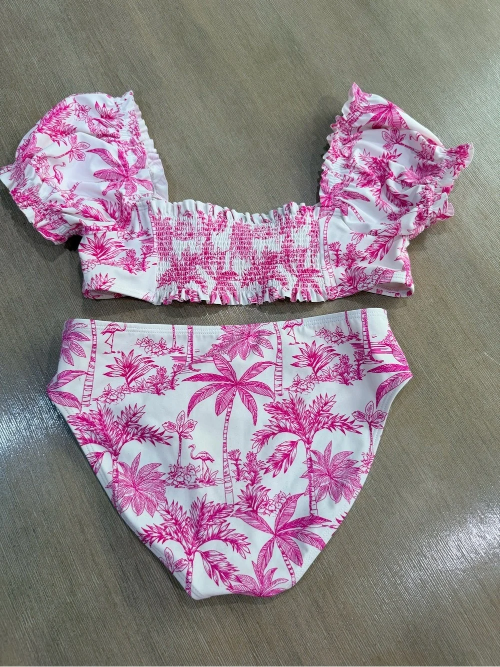 Janie and Jack Pink Tropical Print Girls' Two-Piece Swim Set 10